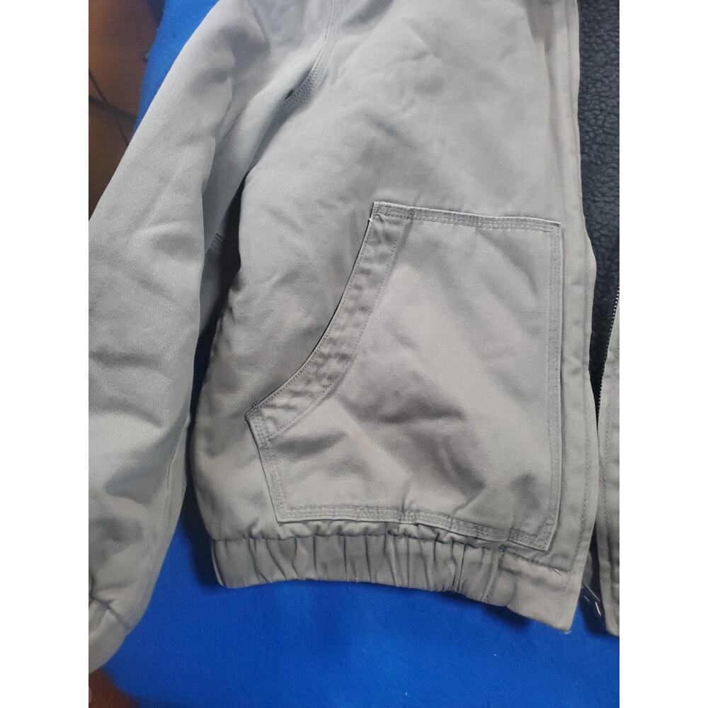 Zara Workwear Canvas Hooded Jacket Women's Size Large Sherpa Lined Coat - Picture 15 of 16